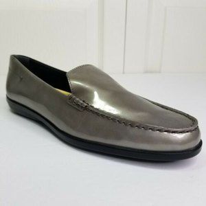 NEW Tod's 6.5 US 36.5 EU Patent Leather Driving Shoes Loafers Gray Pewter
